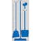 5S Supplies 5S Housekeeping Shadow Board Broom Station Version 7 - Gray Board / Blue Shadows  With Broom HSB-V7-GRAY/BLUE-KIT - alternate 1